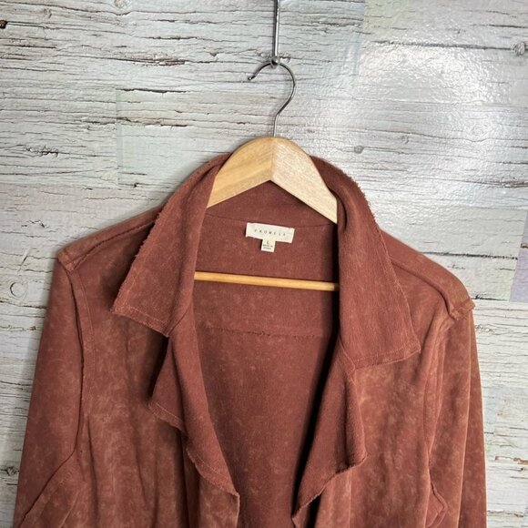 Promesa brown  distressed cardigan blazer sweater jacket size large - Picture 5 of 9